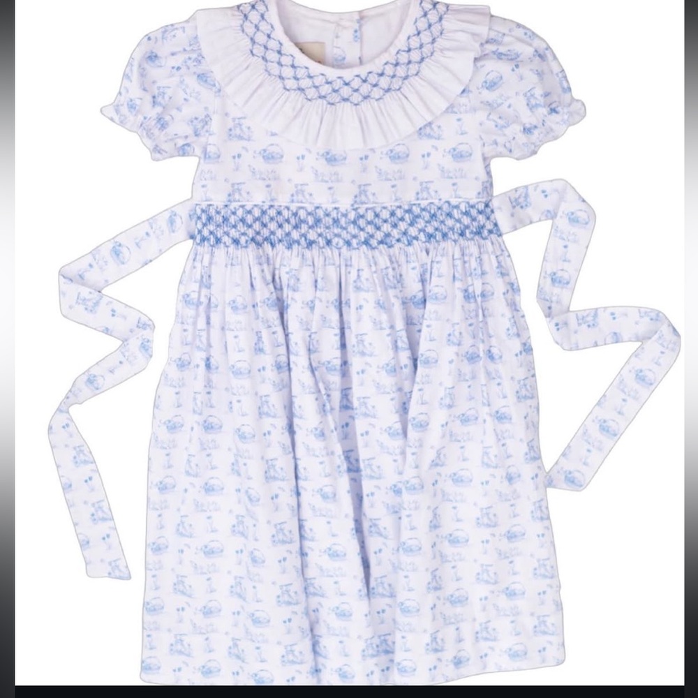SmockingBird Easter bunny tolie dress size 2T - runs generous